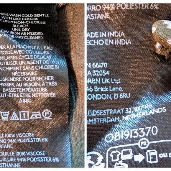 Anthropologie Womens Size 2 Moss Green Pink Floral Mesh Ruched Puff Sleeve Dress - Picture 12 of 12